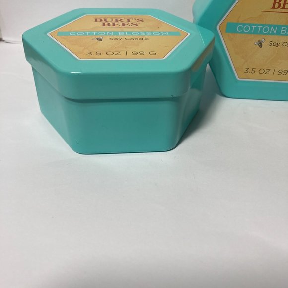 Burt's Bees Cotton Blossom 2 Wick Tin Soy Candle Set of 3 3.5oz DISCONTINUED - Picture 5 of 13